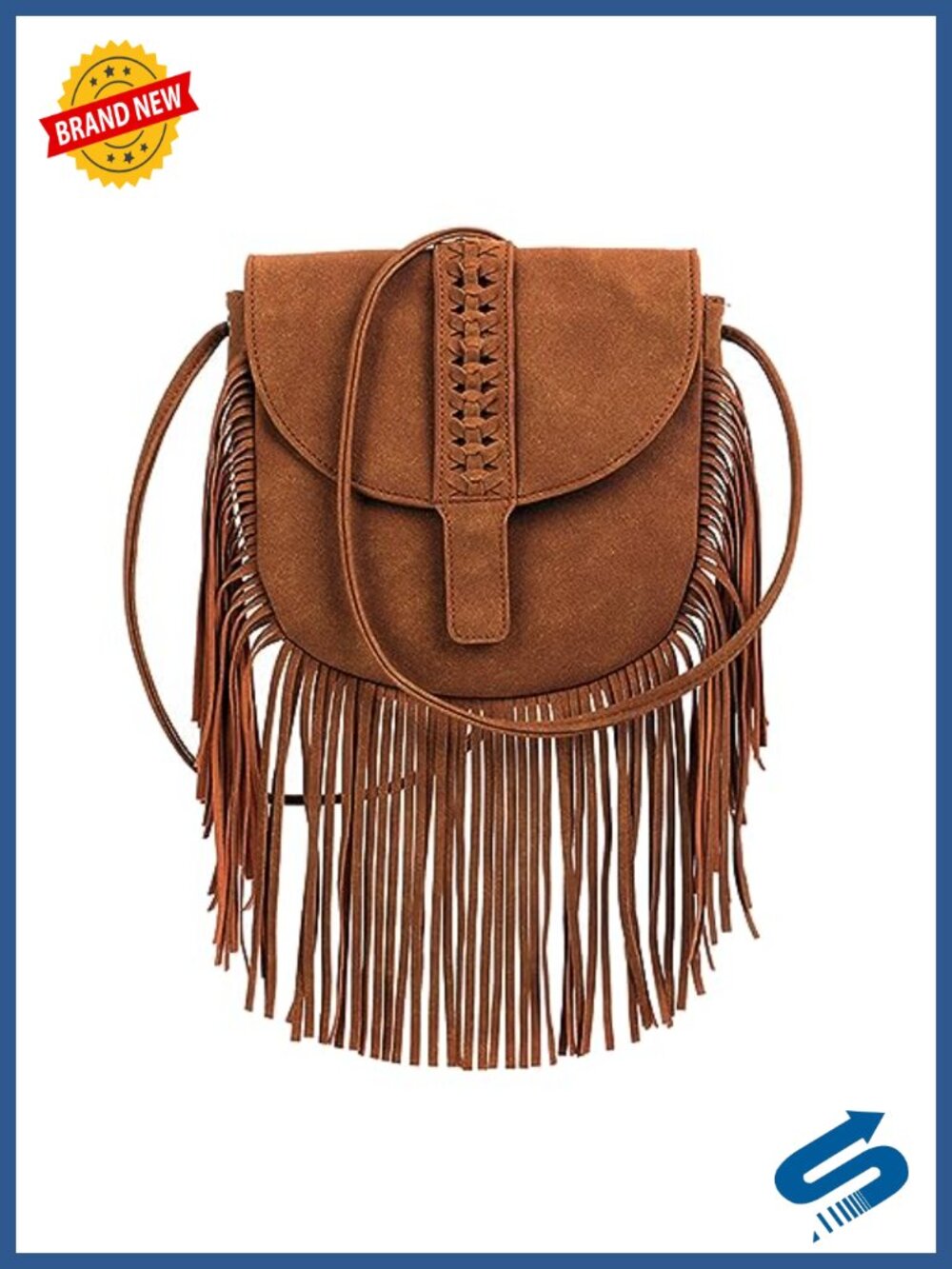 Faux Suede Leather Hobo Crossbody Bag Fringe Tassel Shoulder Handbag